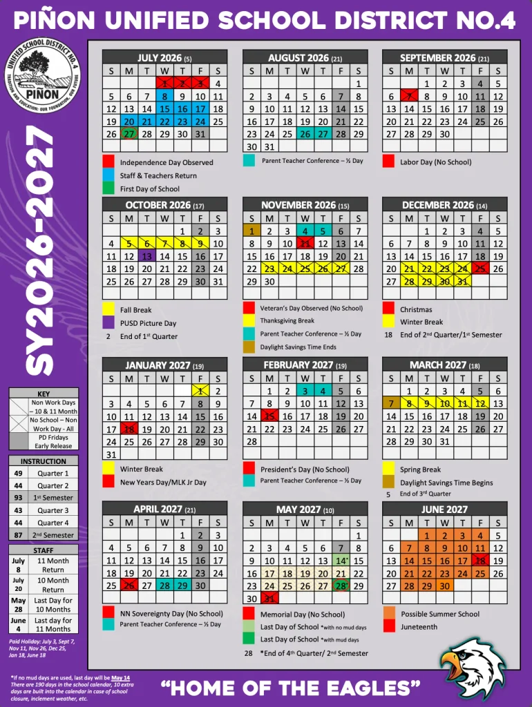 Pinal County Arizona Schools Calendar