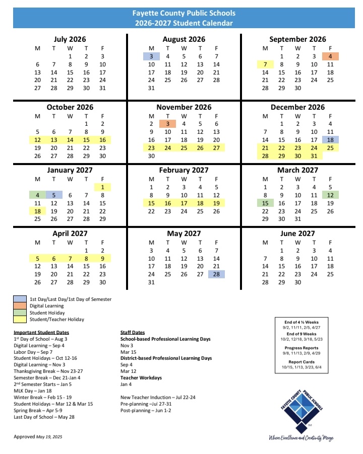 Fayette County Alabama Schools Calendar