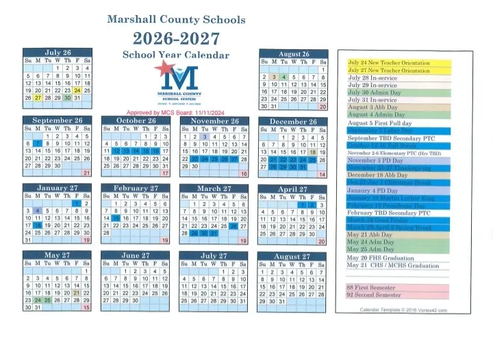 Marshall County Alabama Schools Calendar