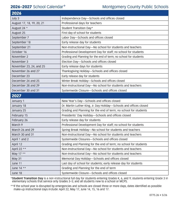 Montgomery County Alabama Schools Calendar