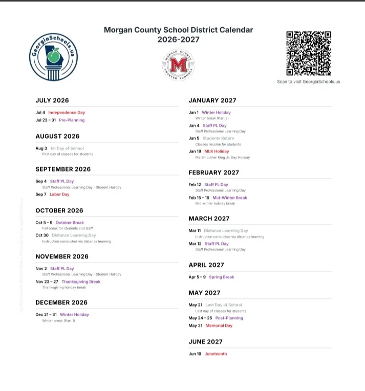 Morgan County Alabama Schools Calendar