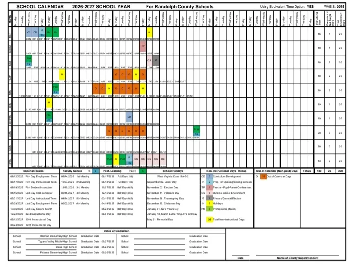 Randolph County Alabama Schools Calendar