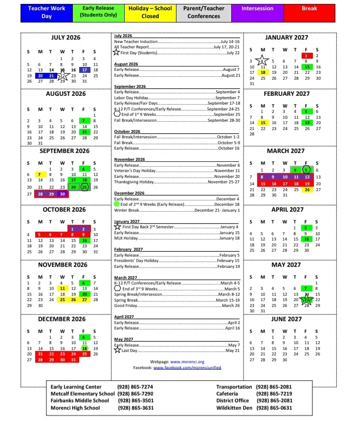 Yavapai County Arizona Schools Calendar