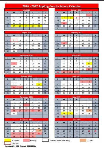Appling County Georgia Schools Calendar
