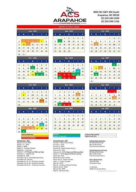 Arapahoe County Colorado Schools Calendar