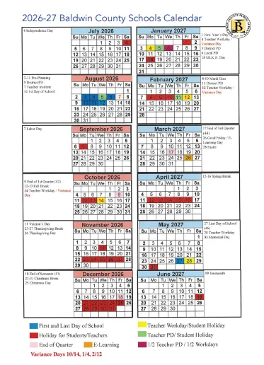 Baldwin County Georgia Schools Calendar