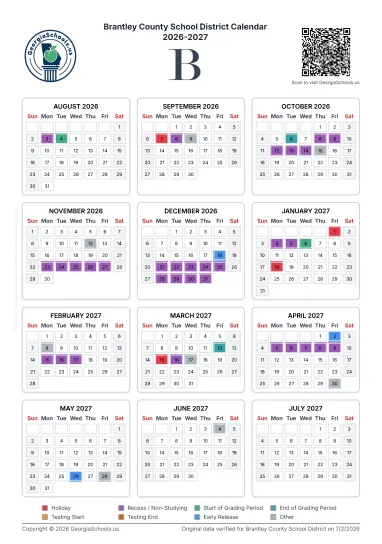 Brantley County Georgia Schools Calendar