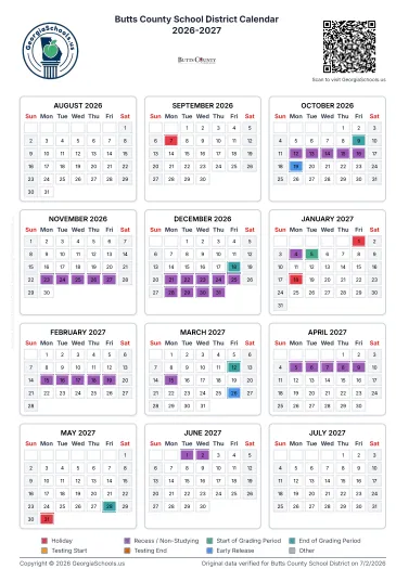 Butts County Georgia Schools Calendar