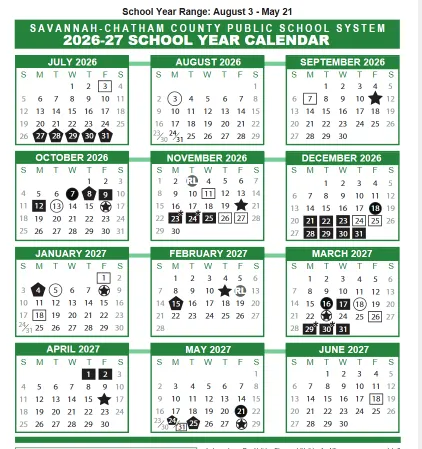 Chatham County Georgia Schools Calendar
