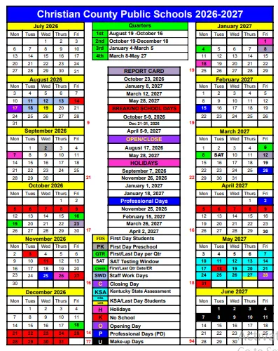 Christian County Illinois Schools Calendar