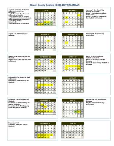 Blount County Alabama Schools Calendar
