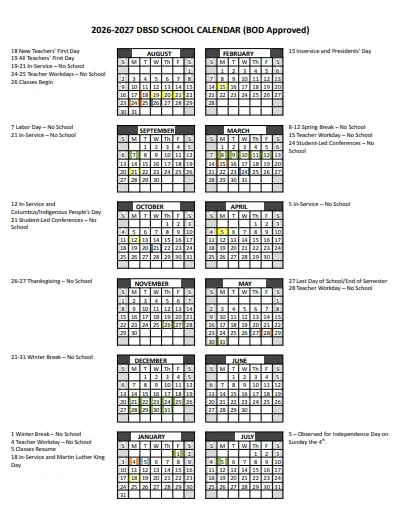 Denali Borough Alaska Schools Calendar