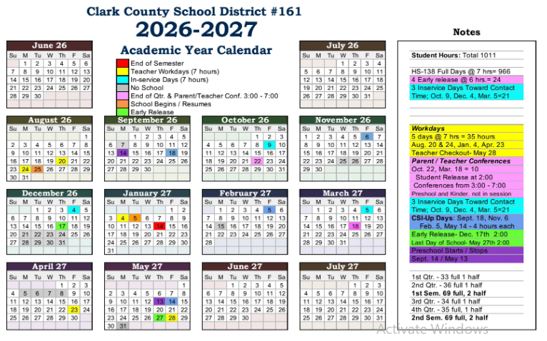 Clark County Idaho Schools Calendar