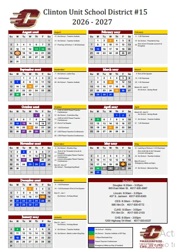 Coles County Illinois Schools Calendar