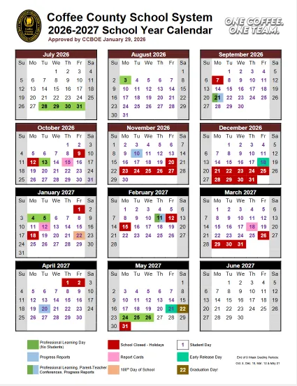Coffee County Georgia Schools Calendar