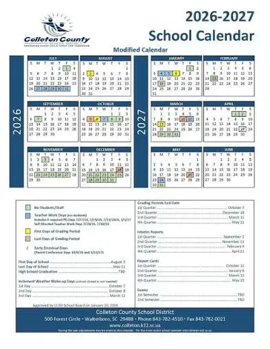 Coles County Illinois Schools Calendar