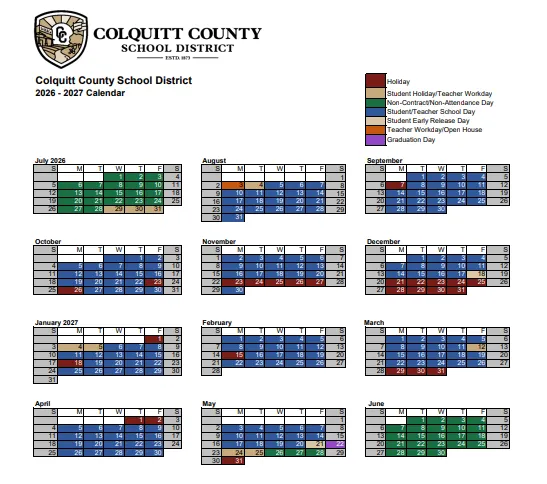 Colquitt County Georgia Schools Calendar