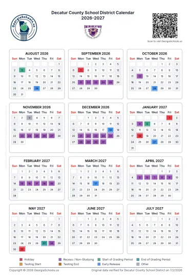 Decatur County Georgia Schools Calendar