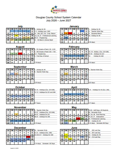 Douglas County Georgia Schools Calendar
