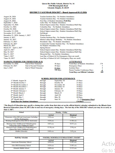 DuPage County Illinois Schools Calendar