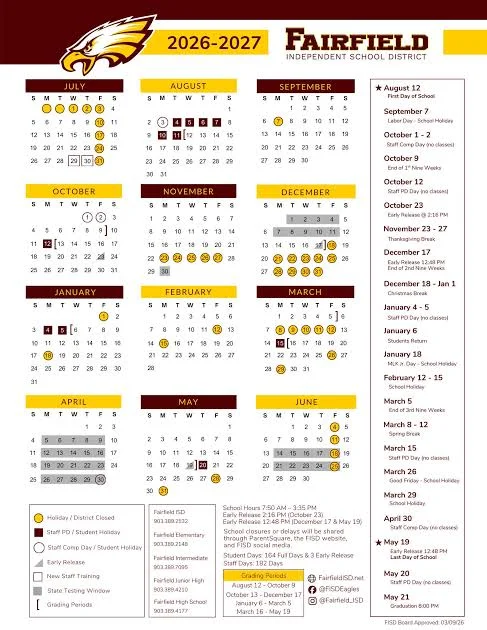 Fairfield County connecticut schools calendar