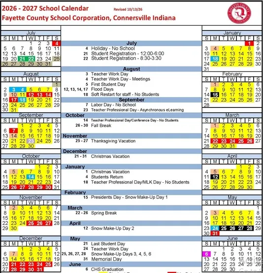 Fayette County Indiana Schools Calendar