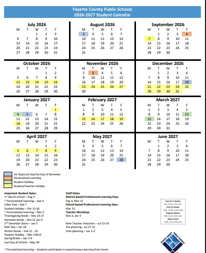 Fayette County Georgia Schools Calendar