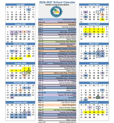 Franklin County Idaho Schools Calendar
