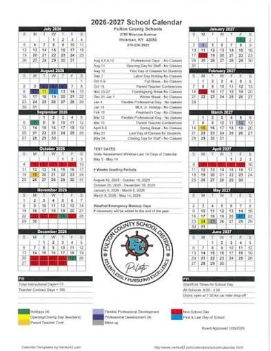 Fulton County Arkansas Schools Calendar