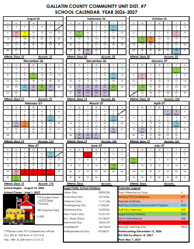 Gallatin County Illinois Schools Calendar