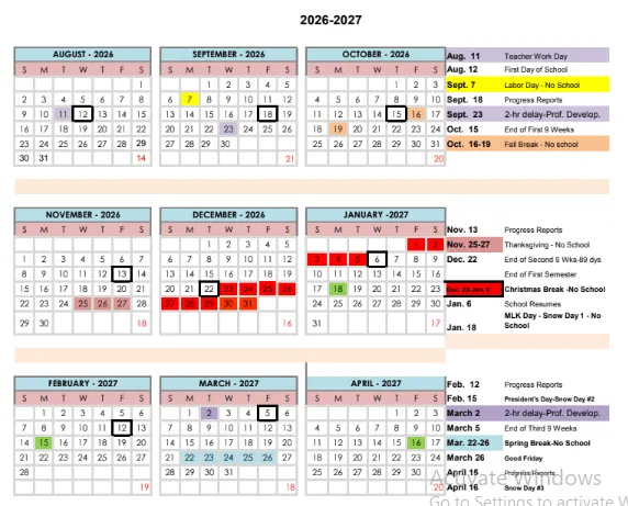 Gibson County Indiana Schools Calendar