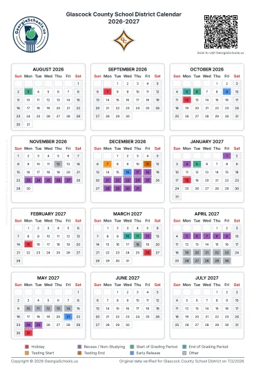 Glascock County Georgia Schools Calendar