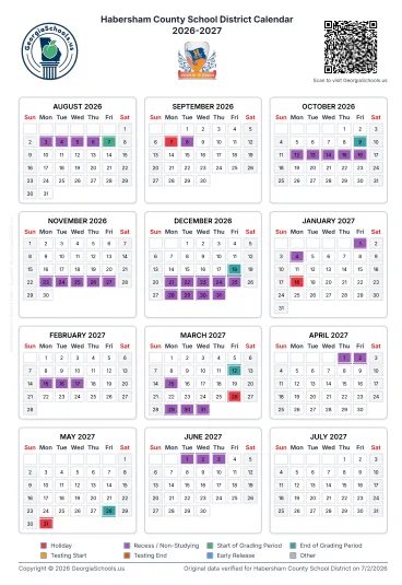 Habersham County Georgia Schools Calendar
