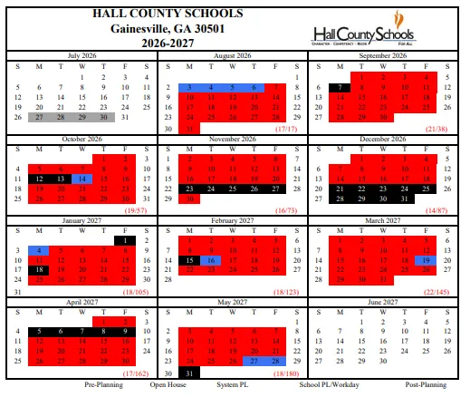 Hall County Georgia Schools Calendar