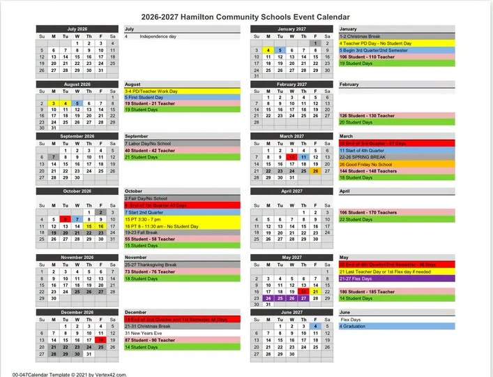 Hamilton County Illinois Schools Calendar