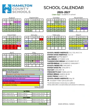 Hamilton County florida schools calendar