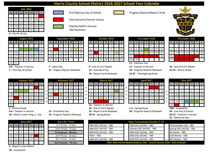 Harris County Georgia Schools Calendar