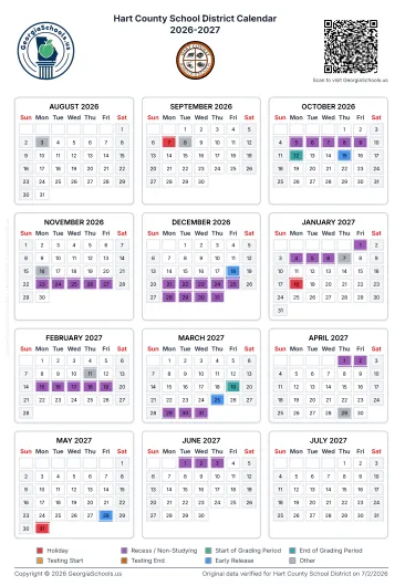 Hart County Georgia Schools Calendar