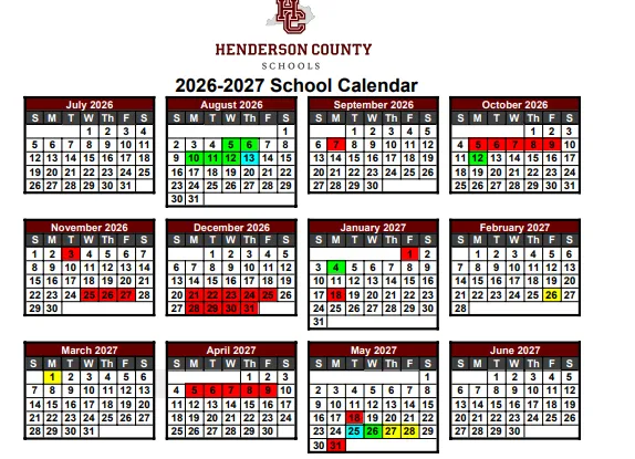Henderson County Illinois Schools Calendar