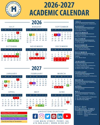 Houston County Georgia Schools Calendar