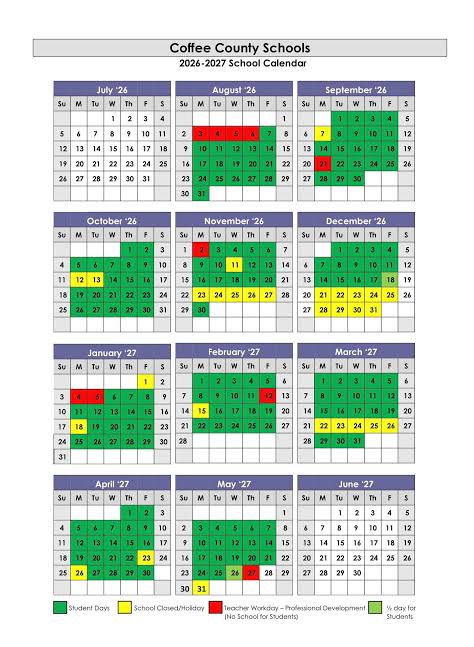 Coffee County Alabama Schools Calendar