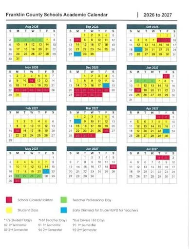 Franklin County Arkansas Schools Calendar