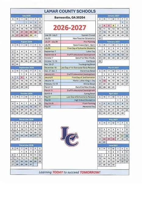 Lamar County Alabama Schools Calendar
