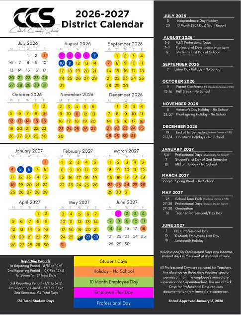 Colbert County Alabama Schools Calendar