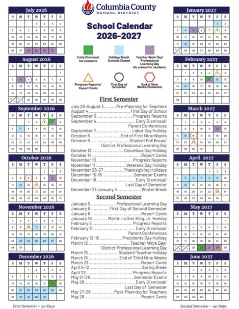 Columbia County Arkansas Schools Calendar