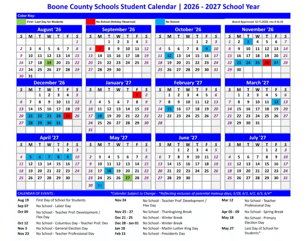 Boone County Arkansas Schools Calendar