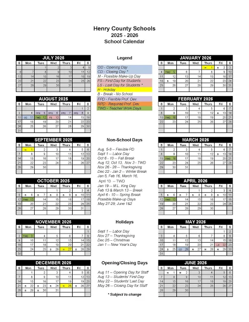 Henry County Alabama Schools Calendar
