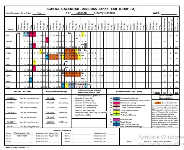 Jackson County Indiana Schools Calendar