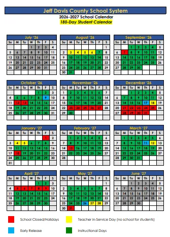 Jeff Davis County Georgia Schools Calendar