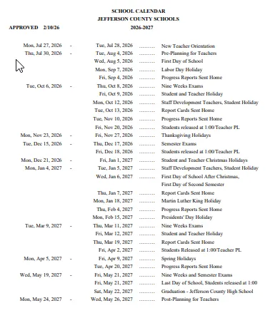 Jefferson County Georgia Schools Calendar